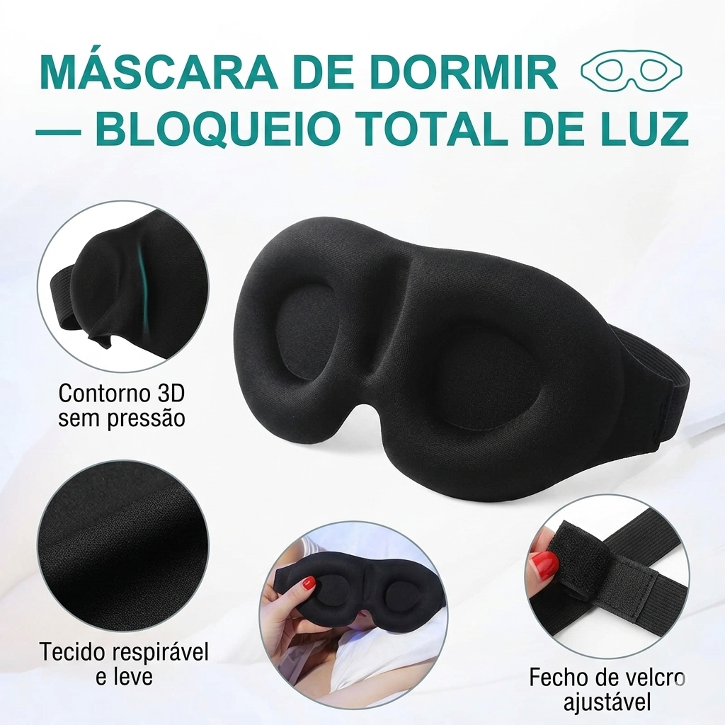 Máscara de Dormir  – Bloqueio Total de Luz